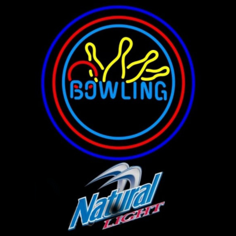 Natural Light Bowling Yellow Blue Beer Sign Neonkyltti