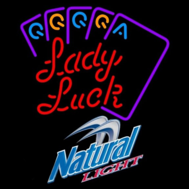 Natural Light Poker Lady Luck Series Beer Sign Neonkyltti