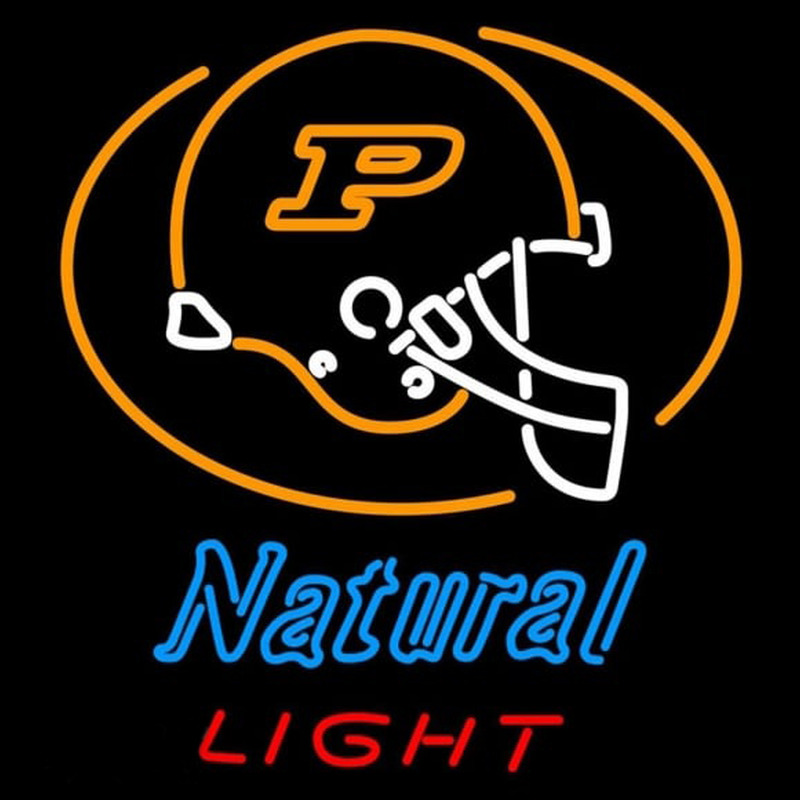 Natural Light Purdue University Boilermakers Helmet Beer Sign Neonkyltti