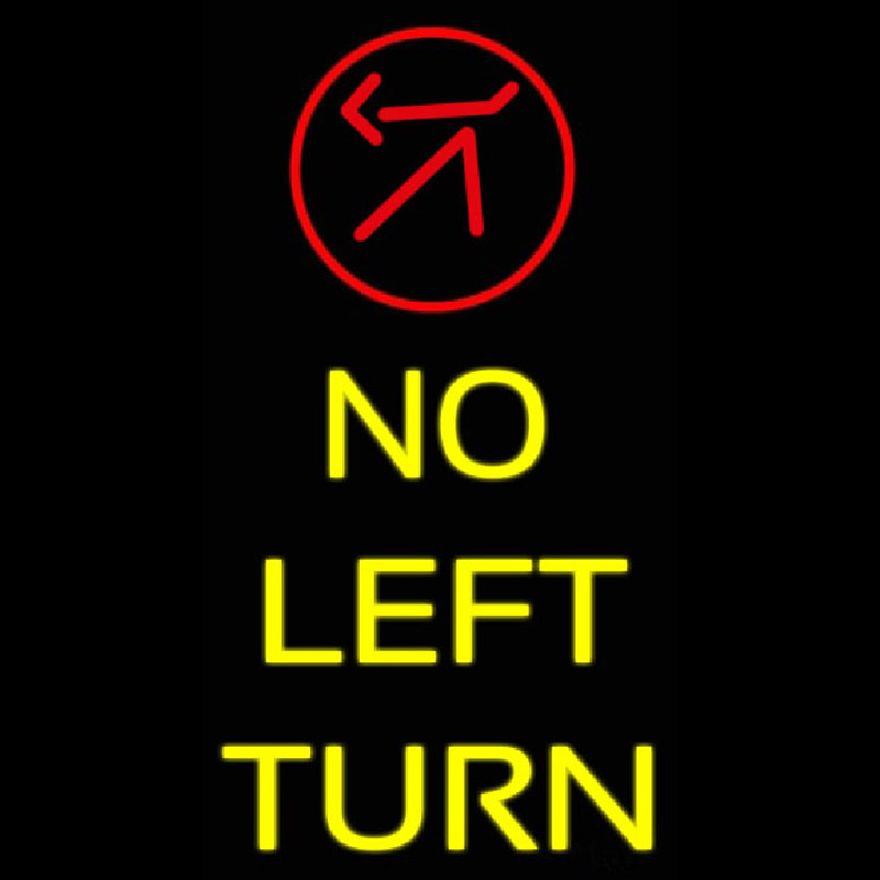 No Left Turn Neonkyltti
