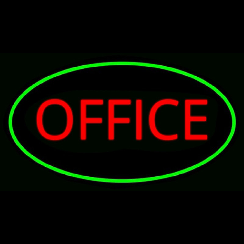 Office Oval Green Neonkyltti