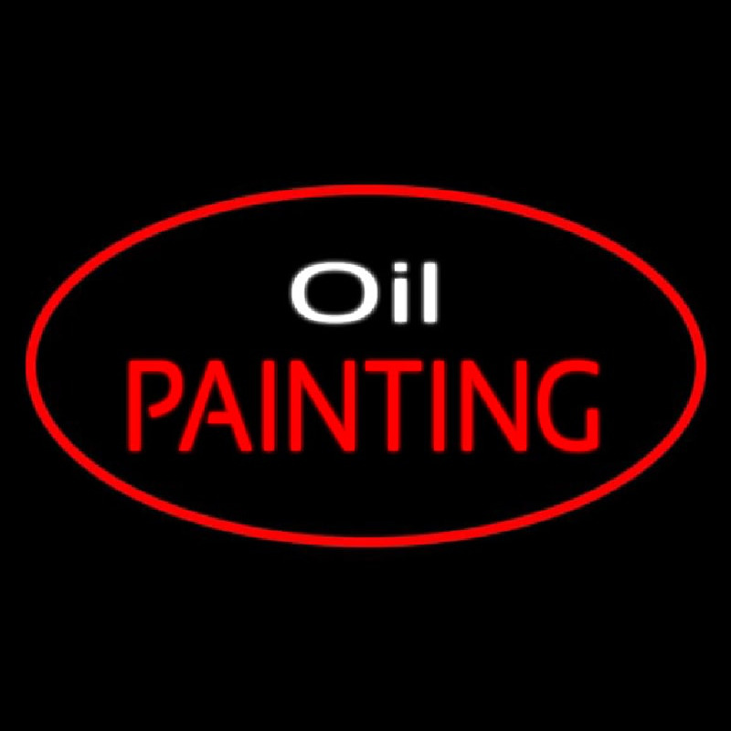 Oil Painting Red Oval Neonkyltti