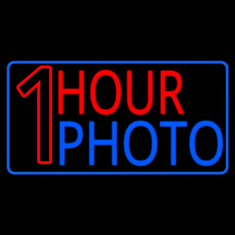 One Hour Photo With Border Neonkyltti