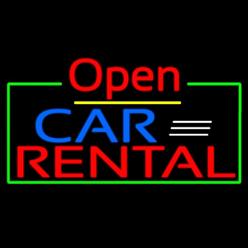 Open Car Rental Neonkyltti