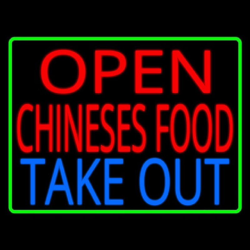 Open Chinese Food Take Out Neonkyltti