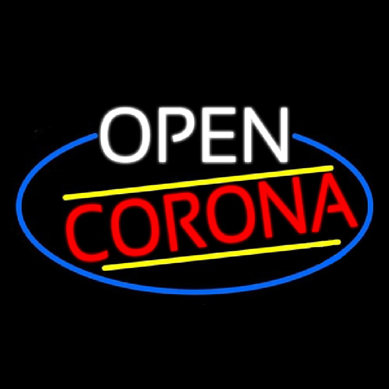 Open Corona Oval With Blue Border Neonkyltti