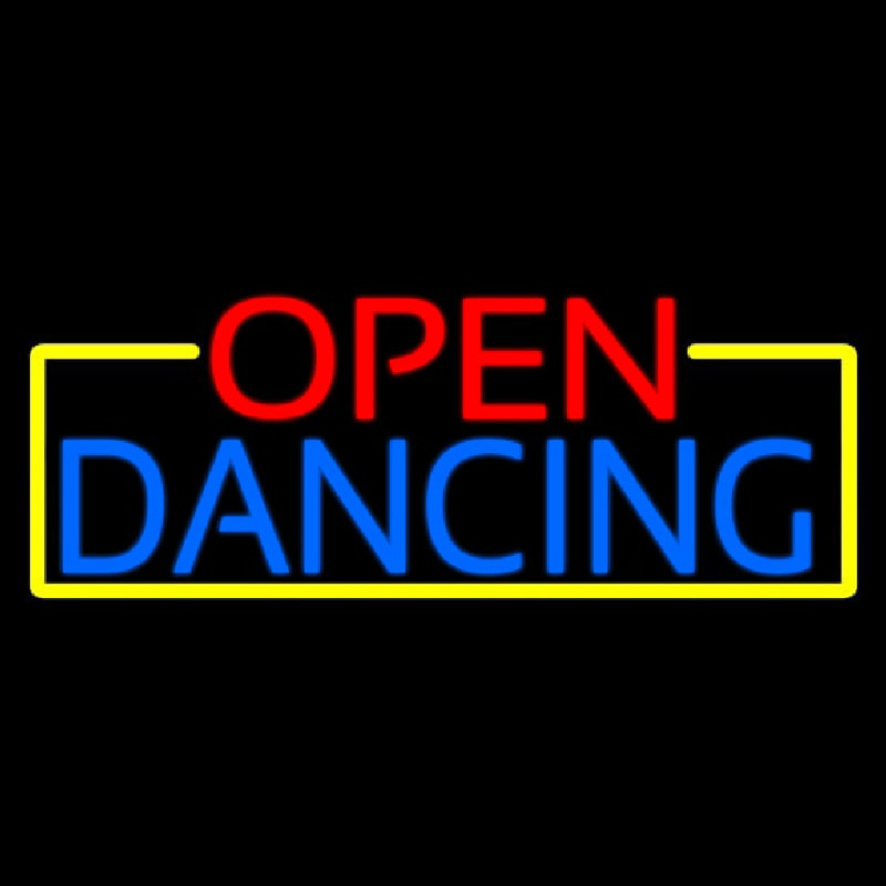 Open Dancing With Yellow Border Neonkyltti