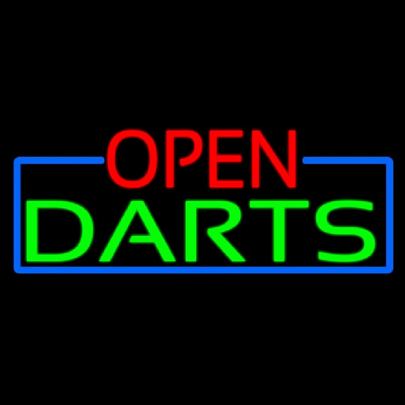 Open Darts With Blue Border Neonkyltti