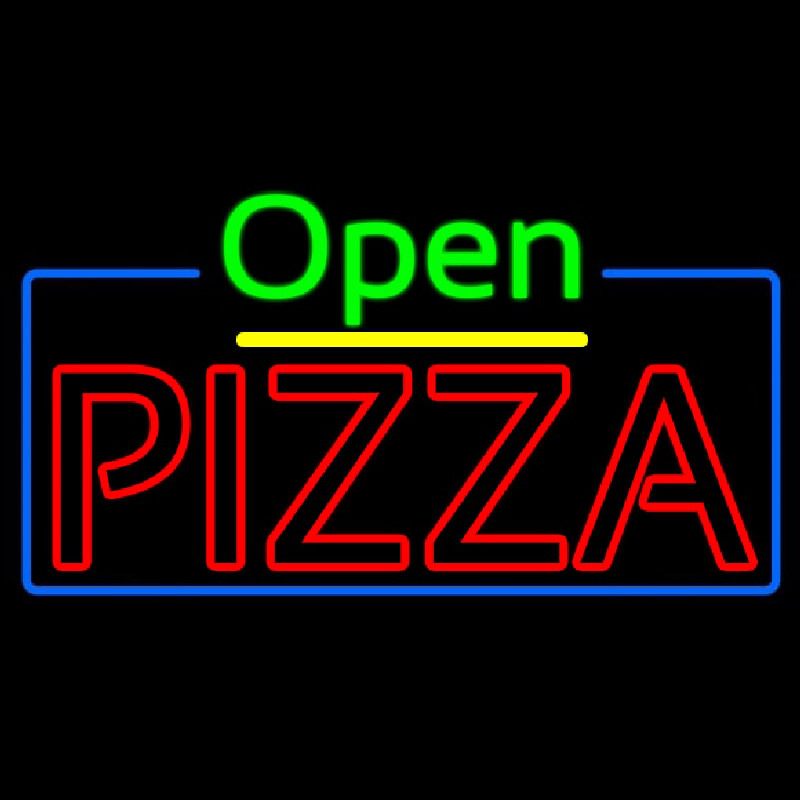 Open Double Stroke Pizza With Blue Border Neonkyltti
