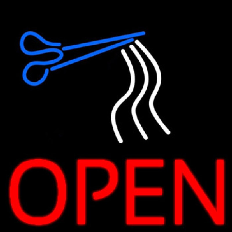 Open Haircut Neonkyltti