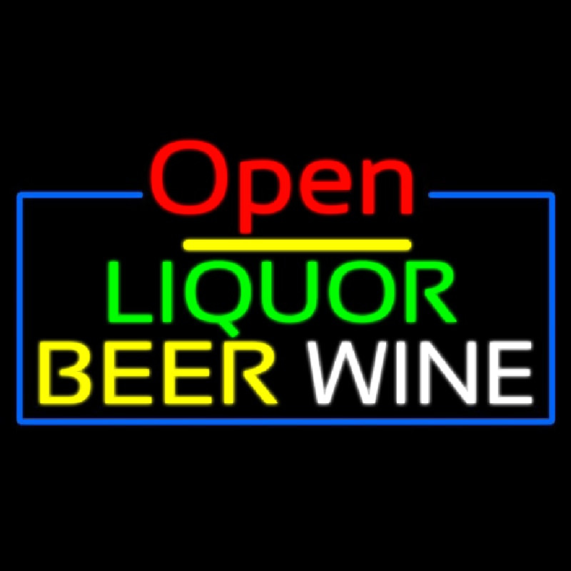 Open Liquor Beer Wine Neonkyltti