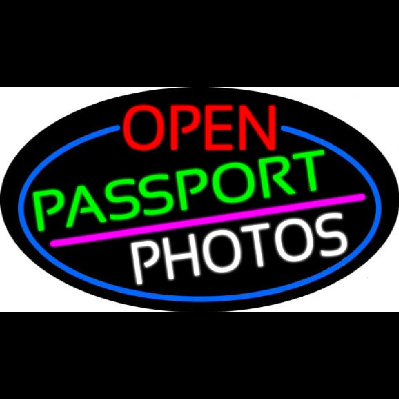 Open Passport Photos Oval With Blue Border Neonkyltti
