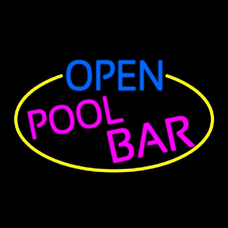 Open Pool Bar Oval With Yellow Border Neonkyltti