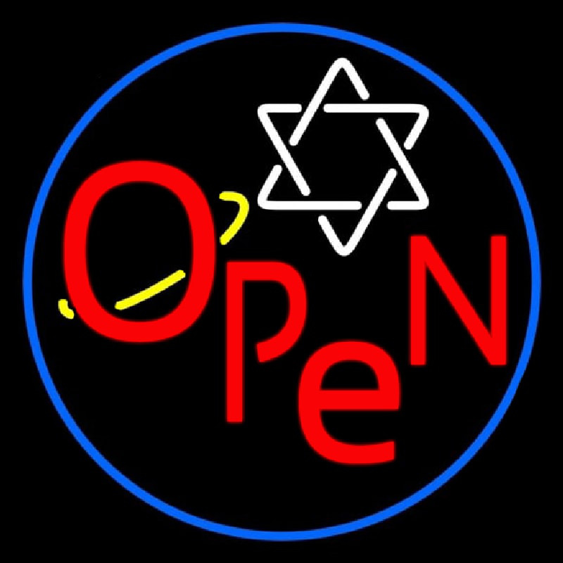 Open Psychic Blue Border Neonkyltti