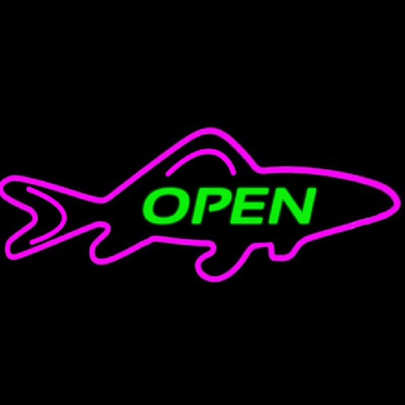 Open Purple Finned Fish Neonkyltti