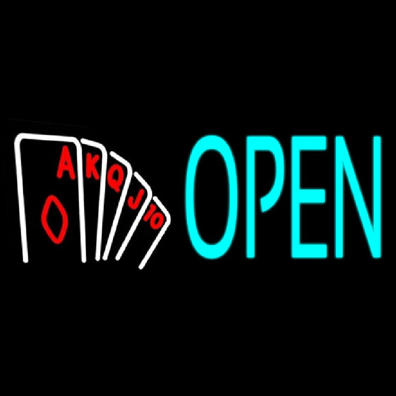 Open Royal Flush Poker Neonkyltti
