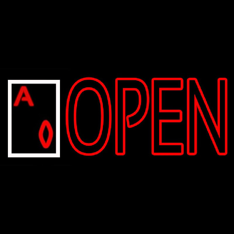 Open Royal Flush Poker Neonkyltti