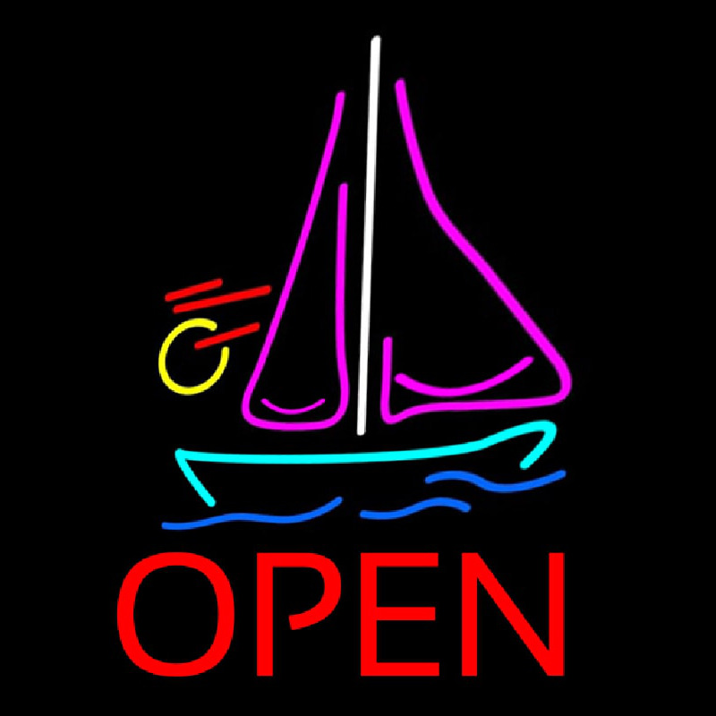 Open Sailboat Neonkyltti