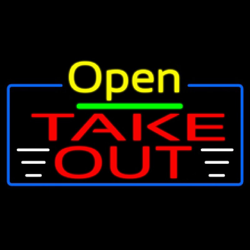 Open Take Out Neonkyltti