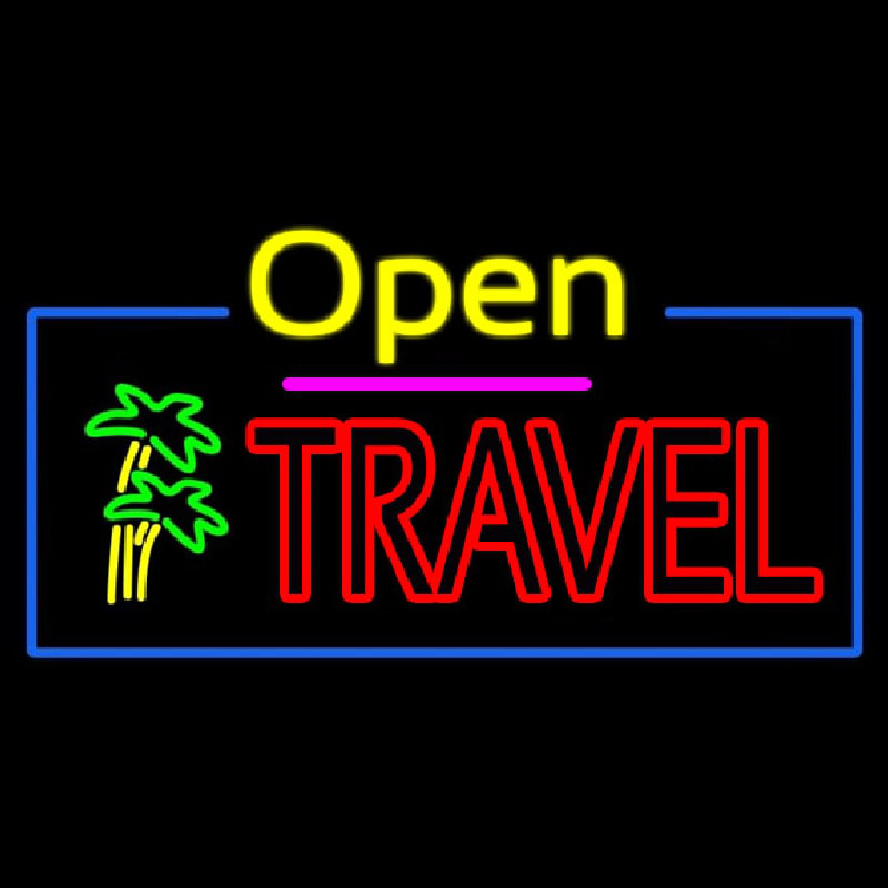 Open Travel Neonkyltti