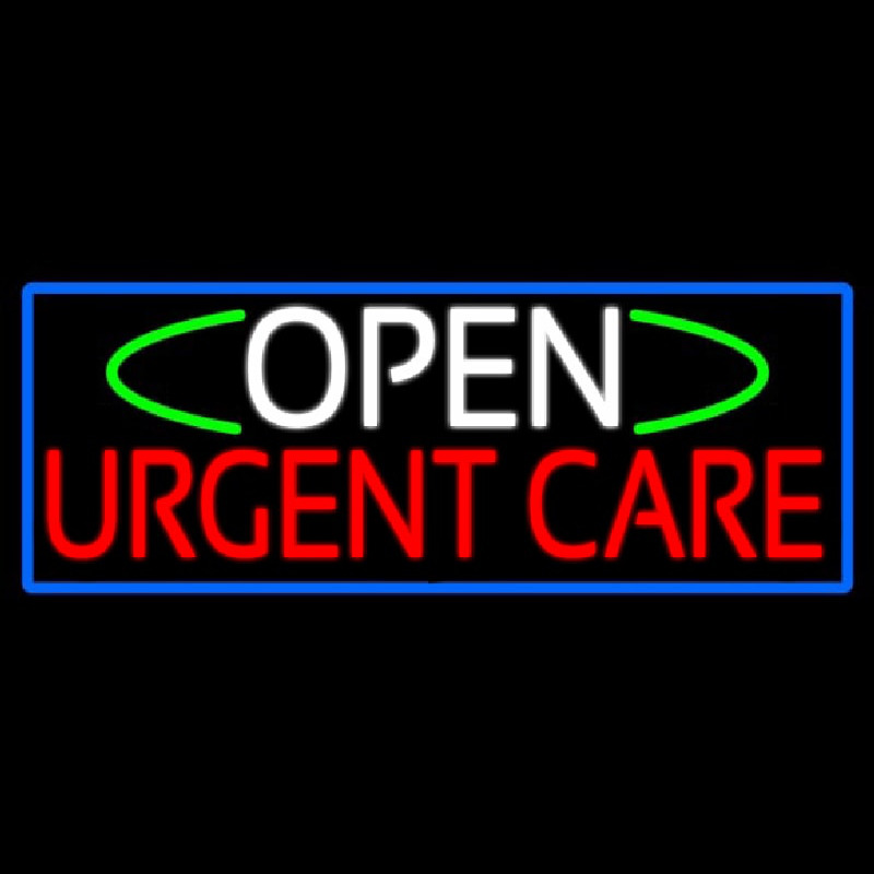 Open Urgent Care With Blue Border Neonkyltti