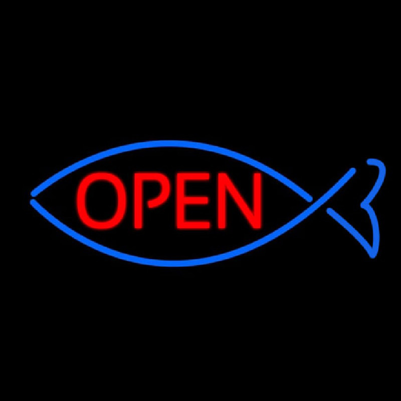 Open With Fish Neonkyltti