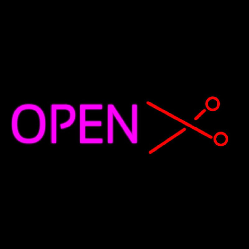 Open With Scissor Logo Neonkyltti