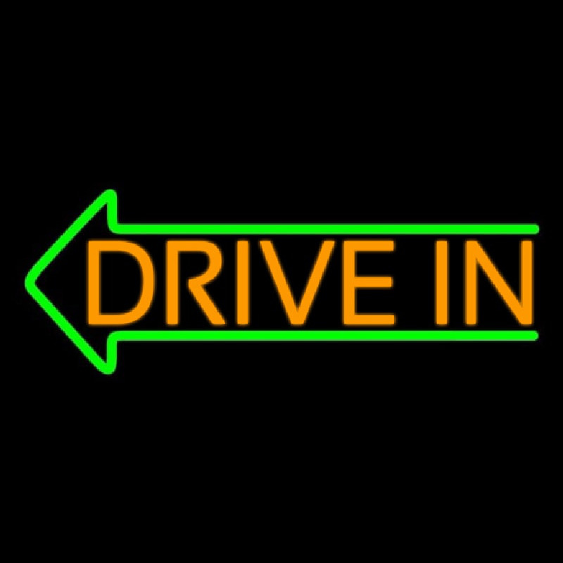 Orange Drive In Green Arrow Neonkyltti