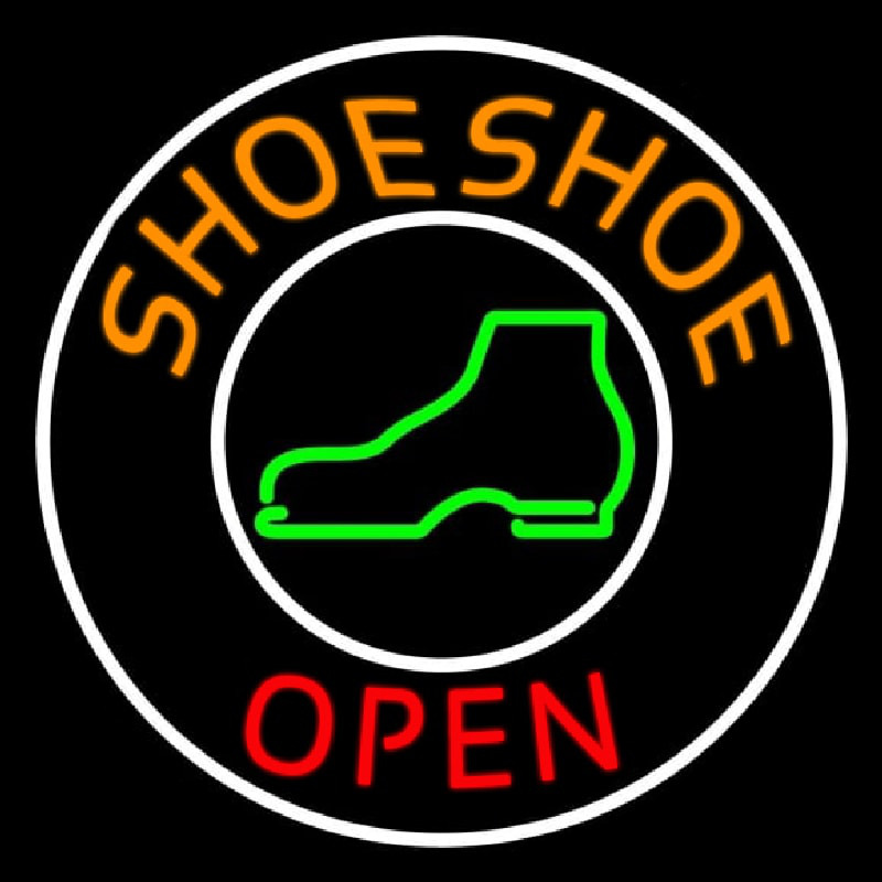 Orange Shoe Shop Open Neonkyltti