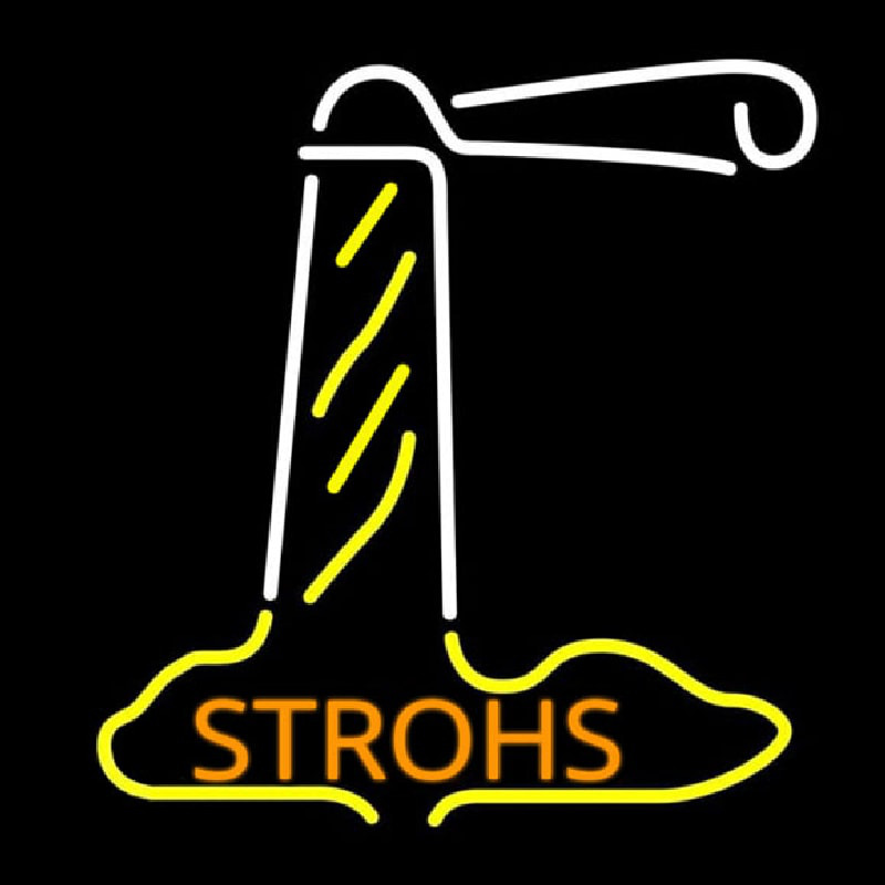 Orange Strohs Lighthouse Beer Sign Neonkyltti
