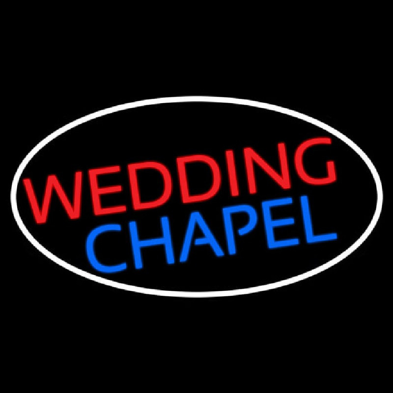 Oval Wedding Chapel Block Neonkyltti
