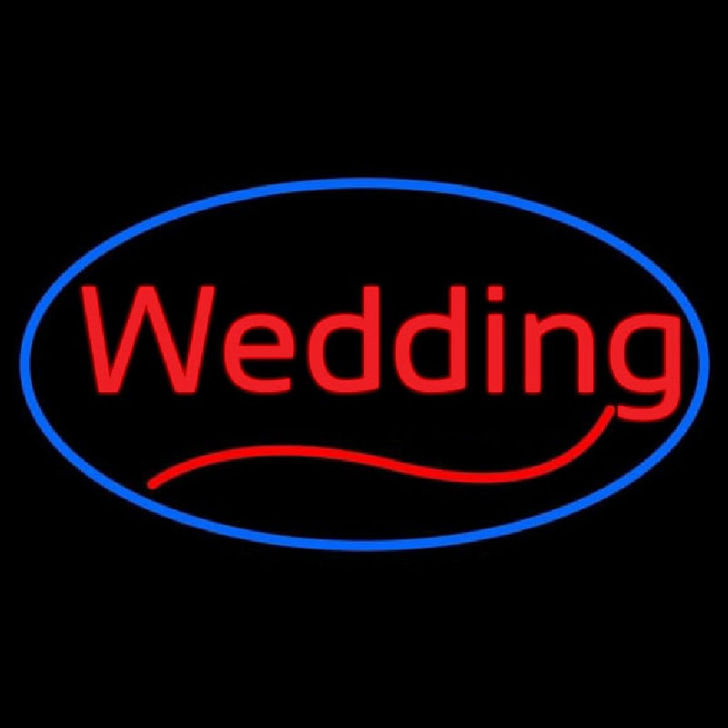 Oval Wedding Cursive Neonkyltti