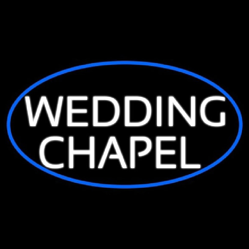 Oval White Wedding Chapel Neonkyltti