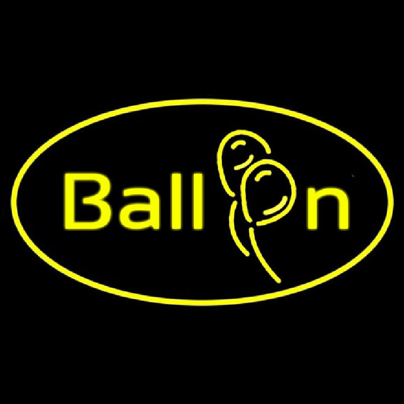 Oval Yellow Balloon Neonkyltti