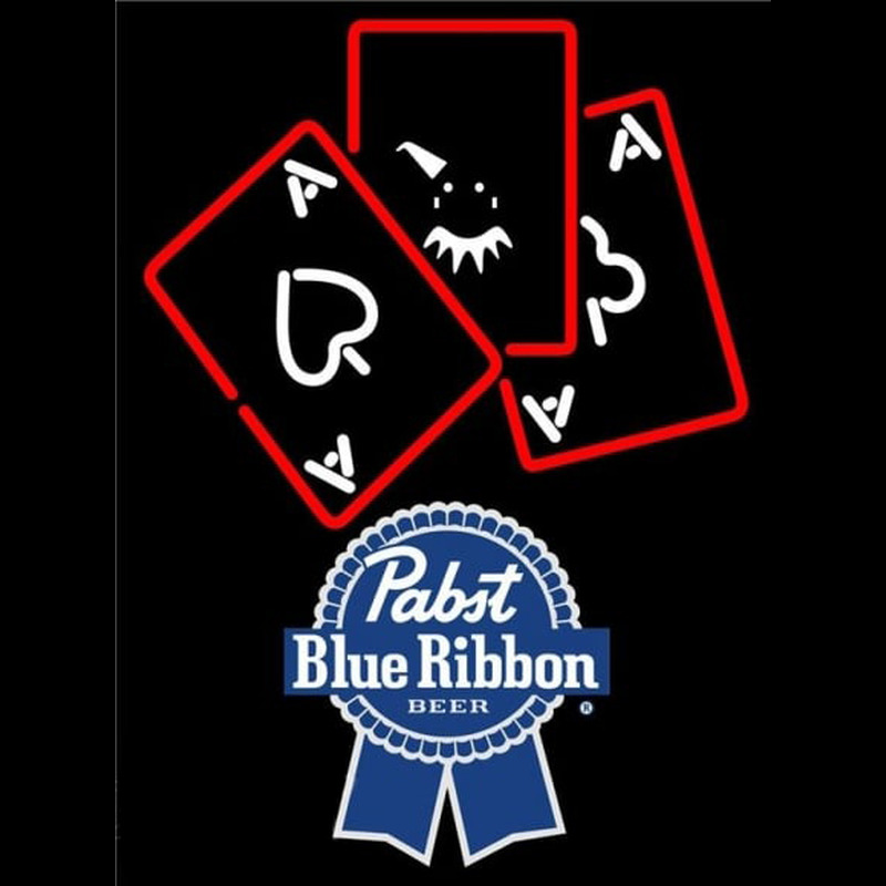 Pabst Blue Ribbon Ace And Poker Beer Sign Neonkyltti