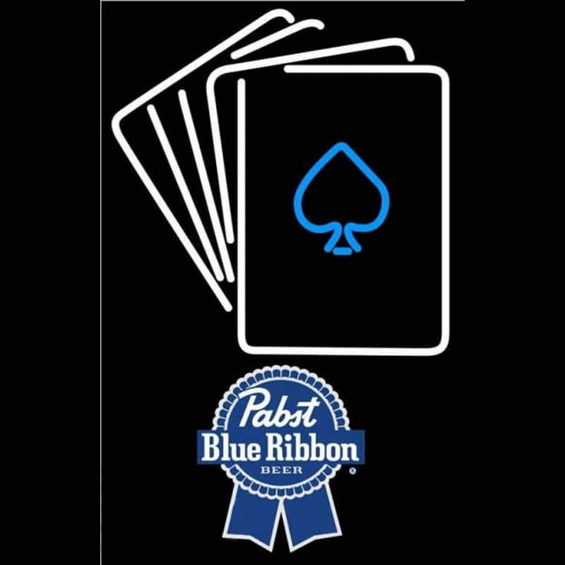 Pabst Blue Ribbon Cards Beer Sign Neonkyltti