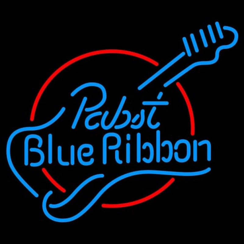 Pabst Blue Ribbon Guitar Neonkyltti