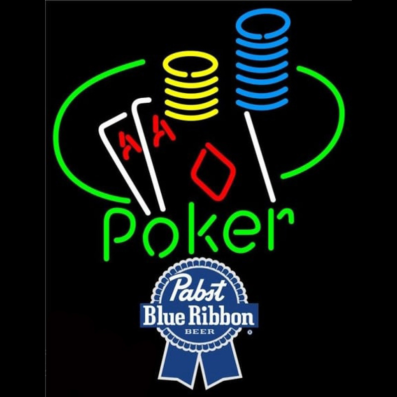 Pabst Blue Ribbon Poker Ace Coin Table Beer Sign Neonkyltti