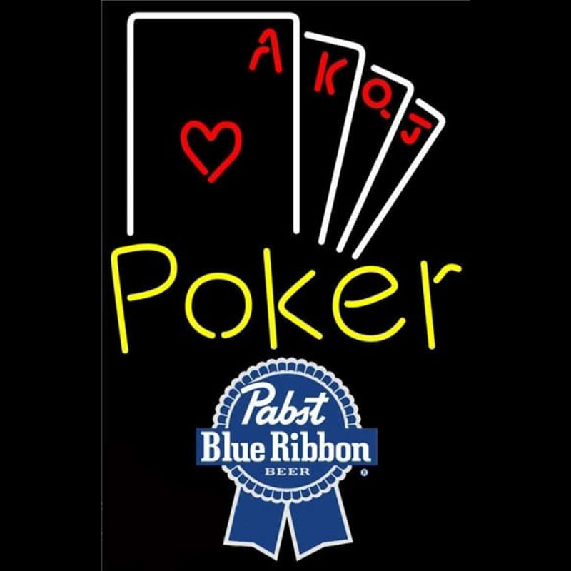 Pabst Blue Ribbon Poker Ace Series Beer Sign Neonkyltti