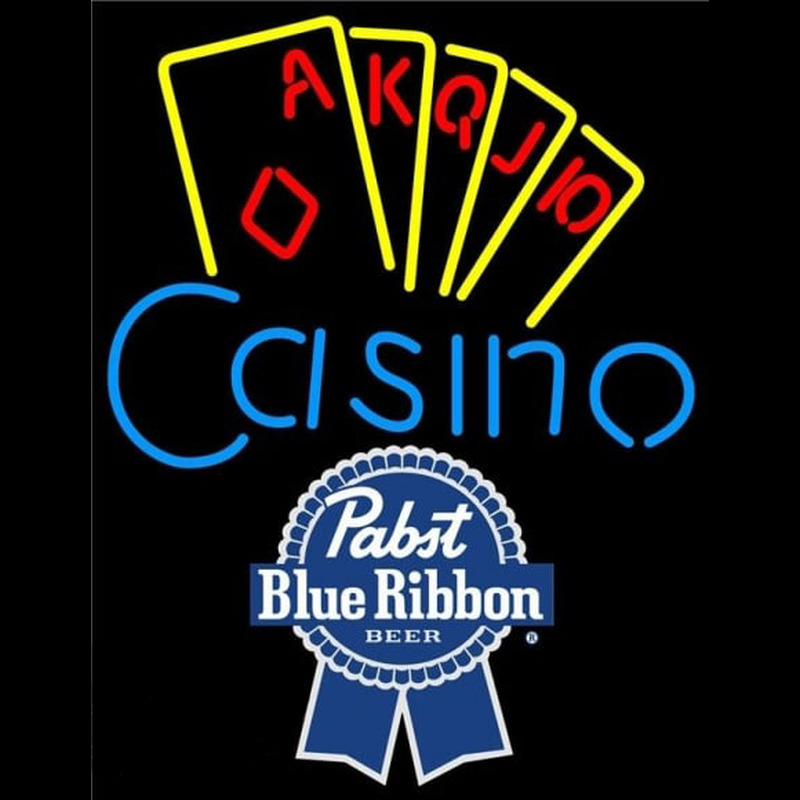 Pabst Blue Ribbon Poker Casino Ace Series Beer Sign Neonkyltti