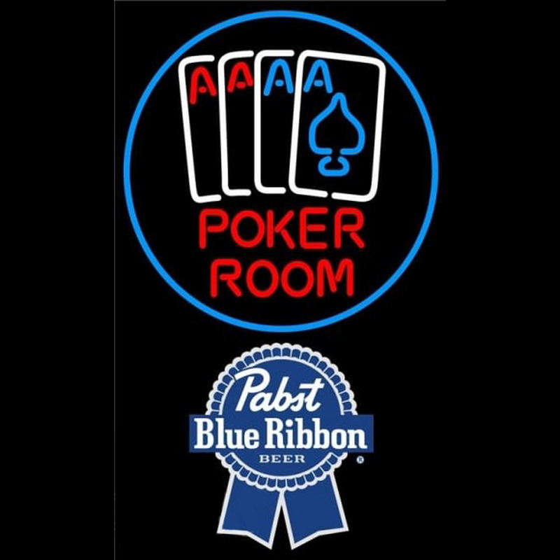 Pabst Blue Ribbon Poker Room Beer Sign Neonkyltti