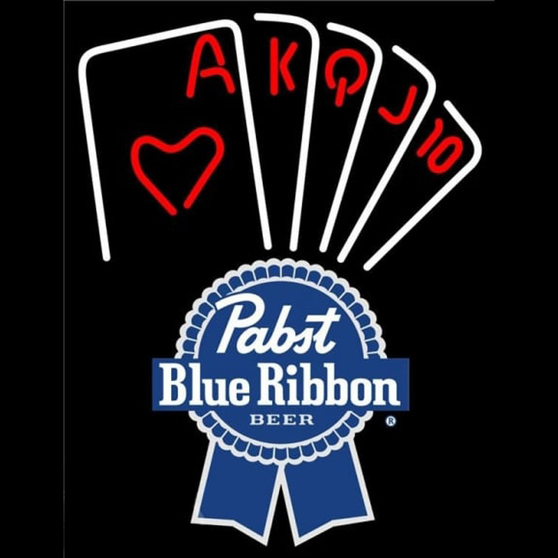 Pabst Blue Ribbon Poker Series Beer Sign Neonkyltti