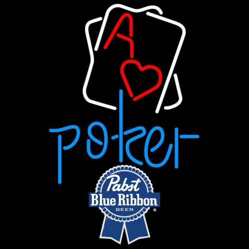 Pabst Blue Ribbon Rectangular Black Hear Ace Beer Sign Neonkyltti