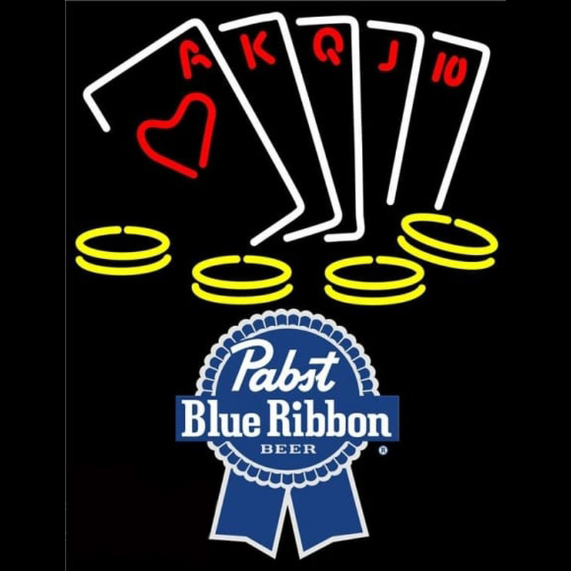 Pabst Blue RibbonPoker Ace Series Beer Sign Neonkyltti