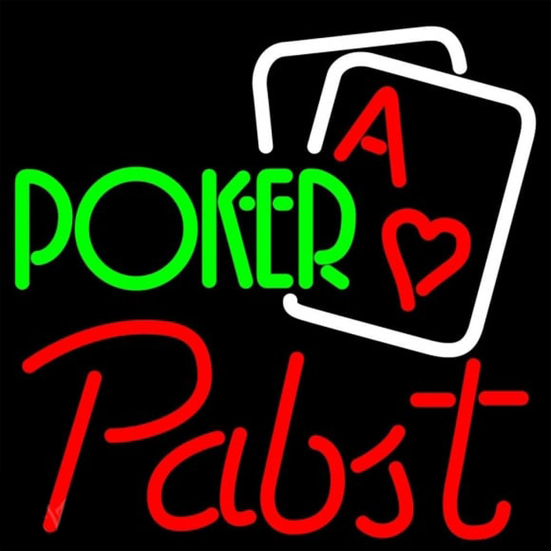 Pabst Green Poker Beer Sign Neonkyltti