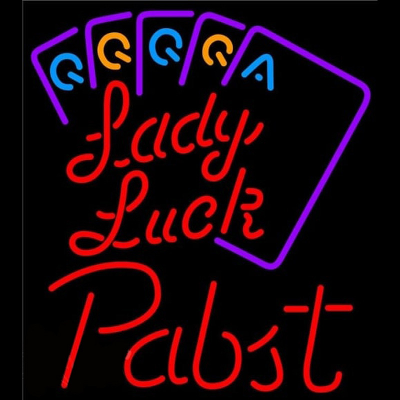 Pabst Lady Luck Series Beer Sign Neonkyltti