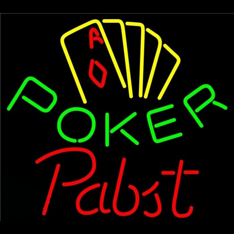 Pabst Poker Yellow Beer Sign Neonkyltti
