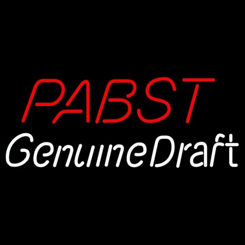 Pabst White Genuine Draft Beer Sign Neonkyltti