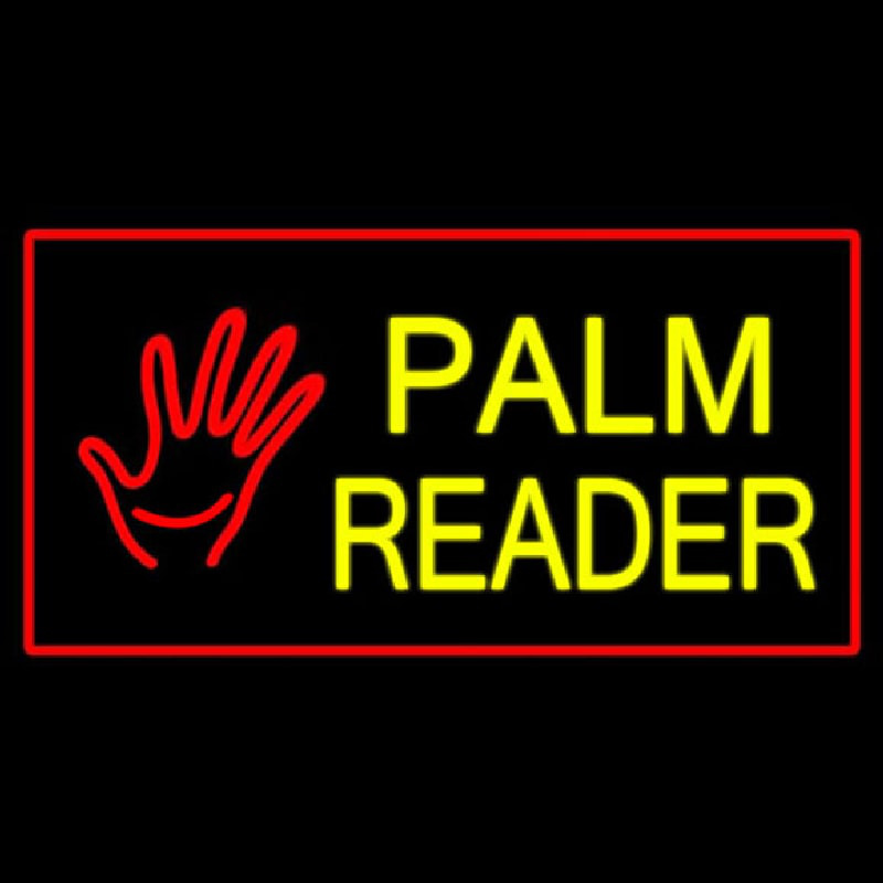 Palm Reader Logo Red Rectangle Neonkyltti
