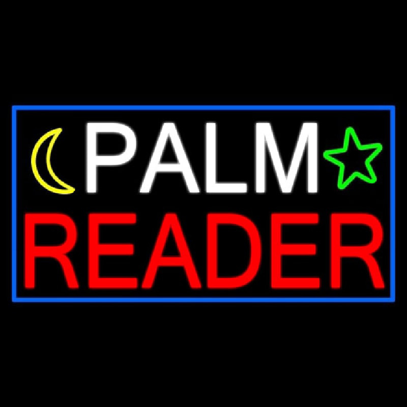 Palm Reader With Blue Border Neonkyltti